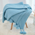 Hot Sale Soft Custom Acrylic Thick Knitted Blanket